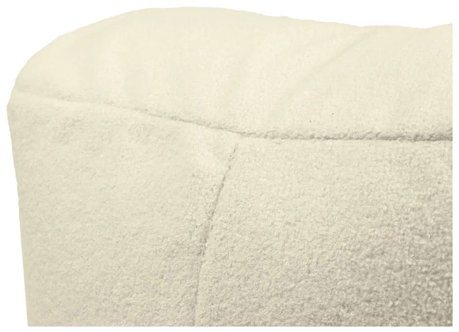 Fotoliu bean bag crem cu tapițerie din țesătură bouclé Tube – SLOWDOWN