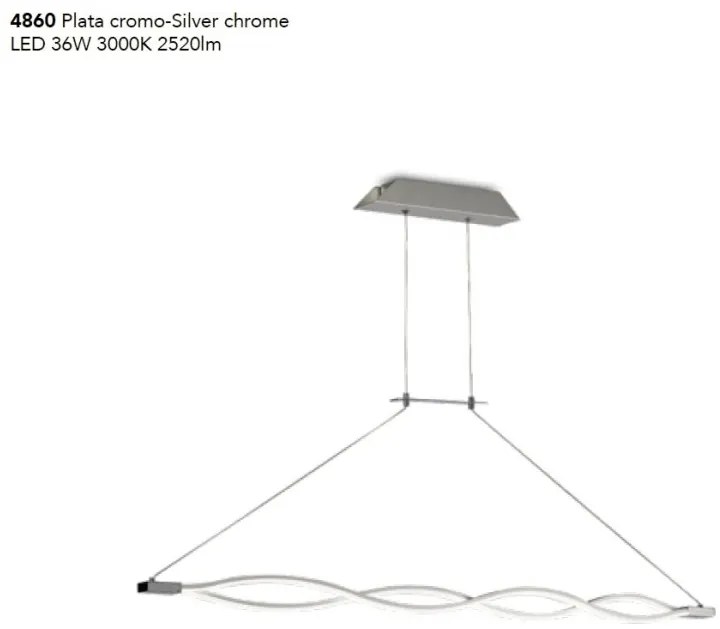 Lustra LED suspendata design modern Sahara argintie crom