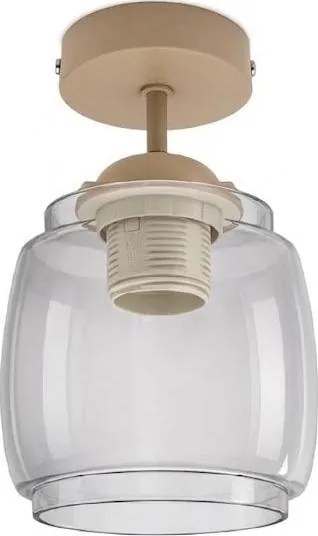 BRILAGI - LED lustră aplicată R GLASS 1xE27/60W/230V Ø 26 cm bej/gri fumuriu