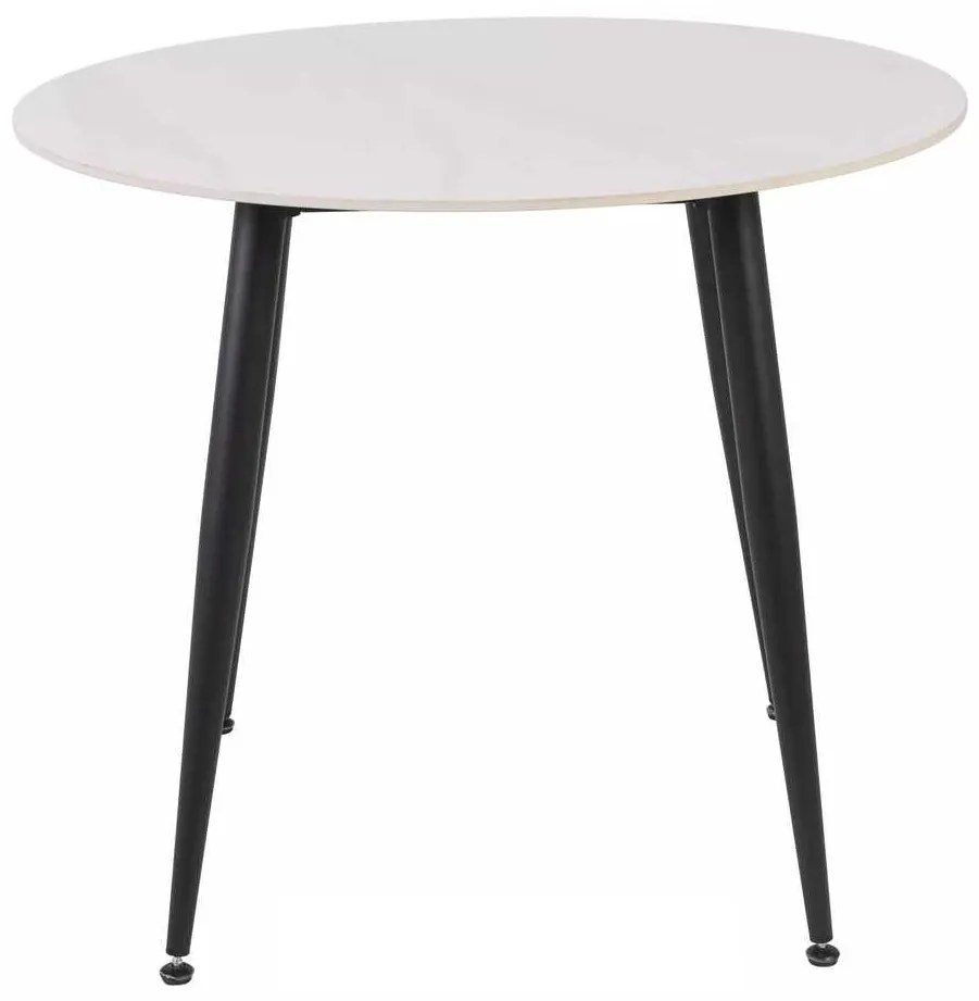Masă de bucătărie Rion - 90 cm diametru, marmură / negru