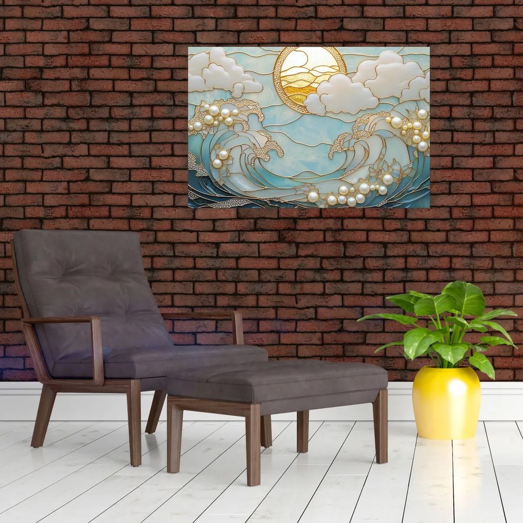 Tablou - Perle 3D în Ocean (90x60 cm)