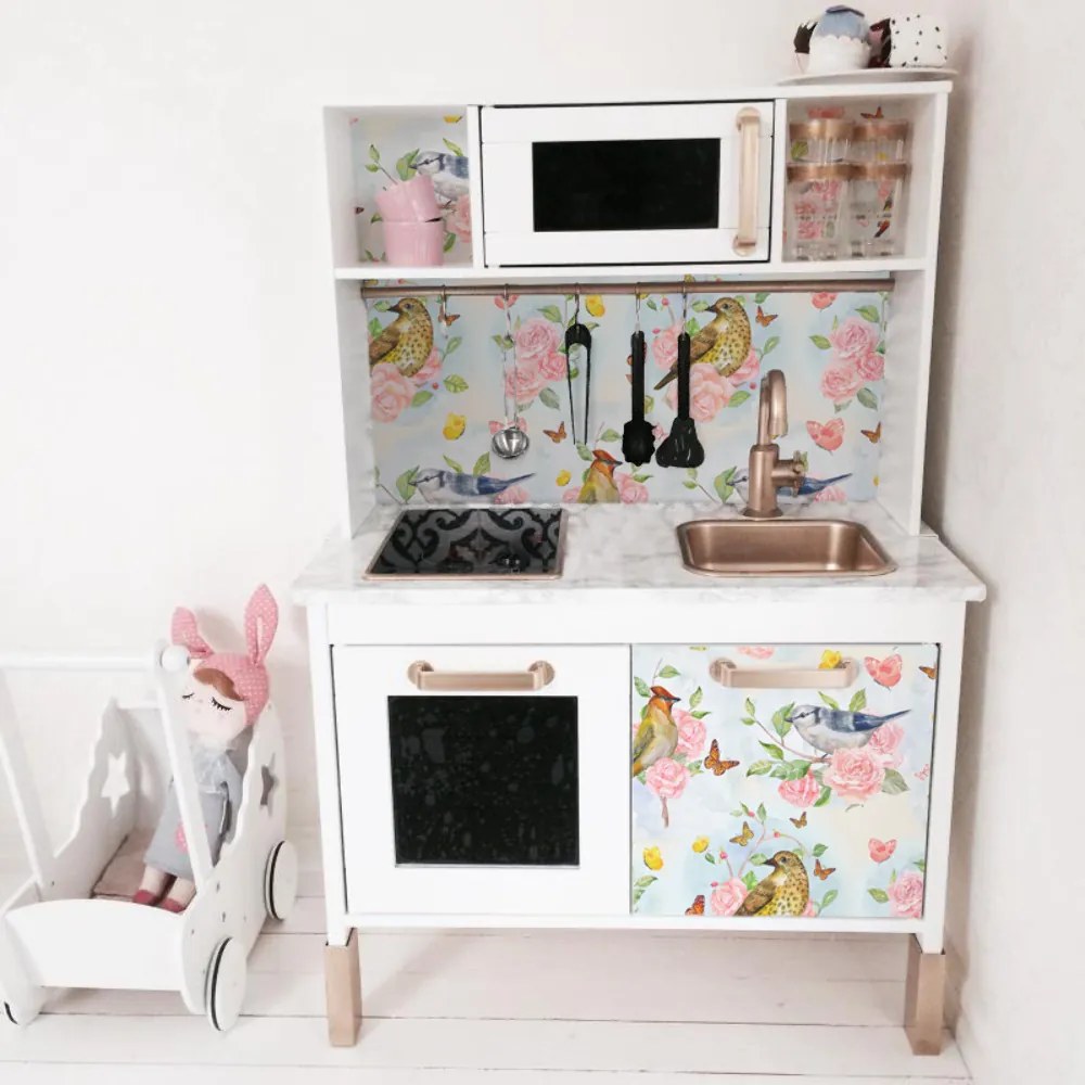 Autocolante mobila copii IKEA Duktig Păsări și flori