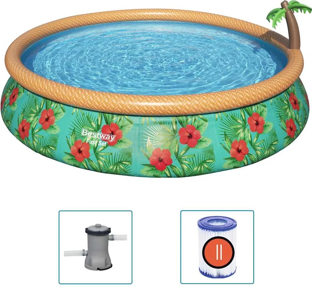 Bestway Set de piscină gonflabilă Fast Set Paradise Palms, 457x84 cm