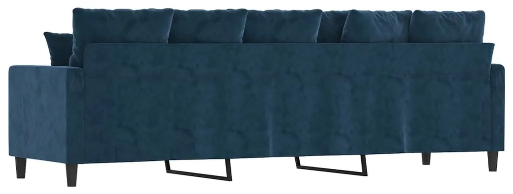 Canapea cu 3 locuri, Albastru, 210 cm, material catifea Albastru, 228 x 77 x 80 cm