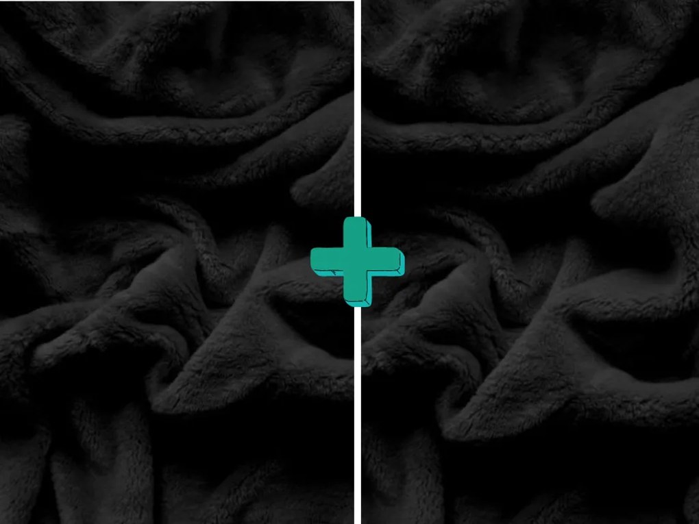 2x Cearsaf Cocolino microplus cu elastic SOFT 90x200 cm negru