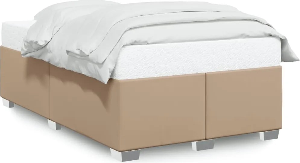 vidaXL Cadru de pat fără saltea cappuccino 120x190cm piele artificială