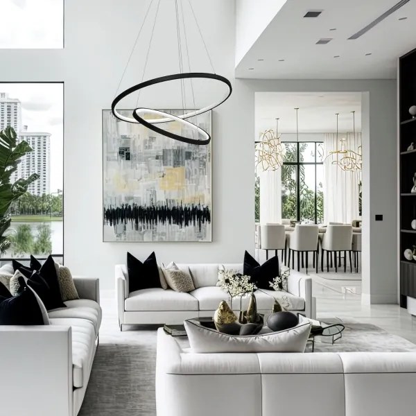 Lustră LED pe cablu HOOP LED/51W/230V d. 60 cm 4000K negru