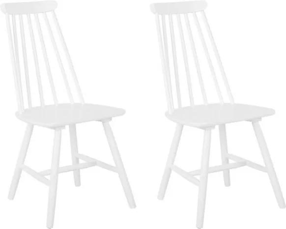 Set de 2 scaune Burbank din lemn, alb, 95 x 45 cm