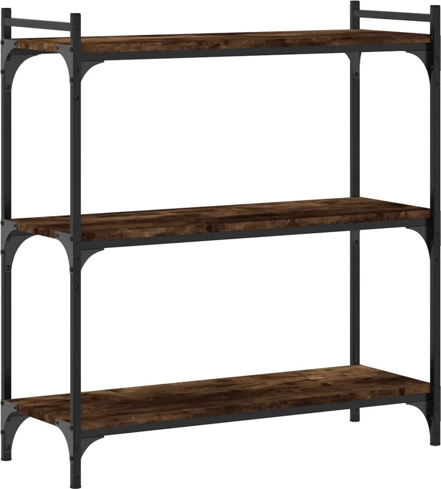 vidaXL Bibliotecă 3 niveluri stejar afumat 80x30x86 cm, lemn prelucrat