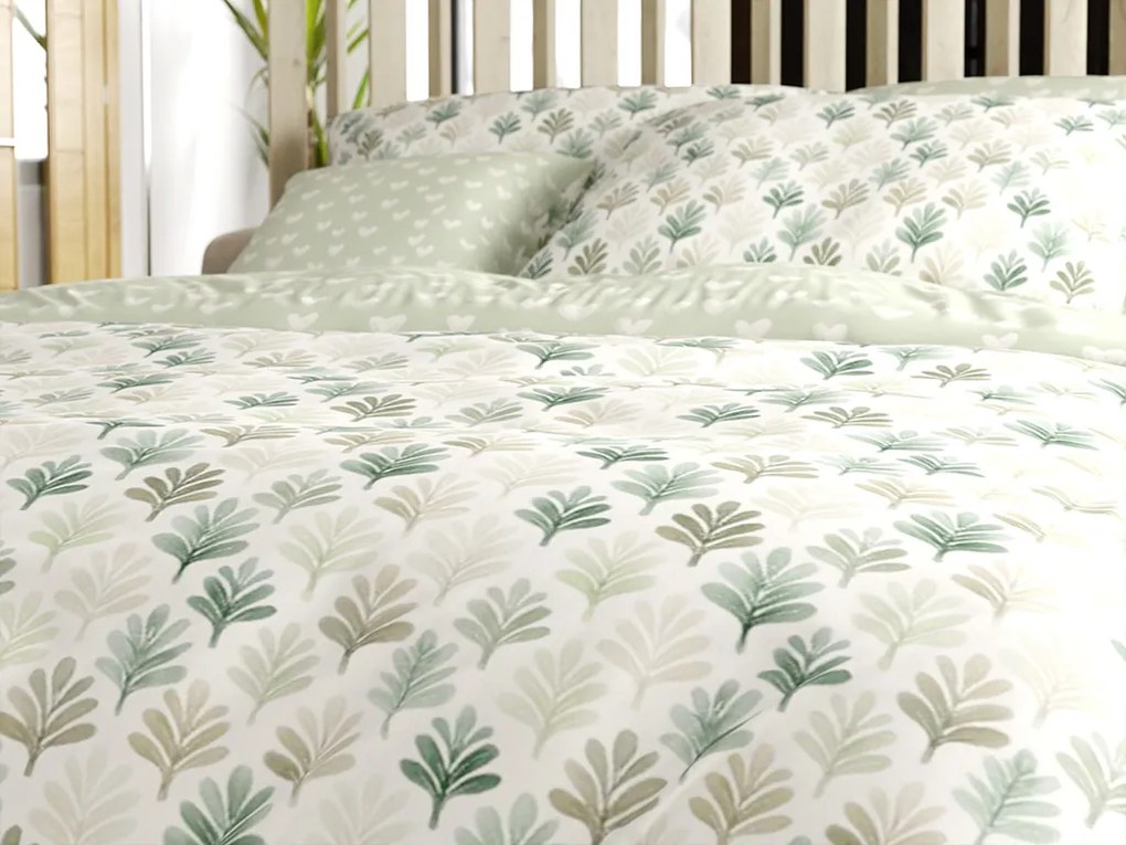 Lenjerie de pat din microfibra HEARTS & TREES verde Dimensiune lenjerie de pat: 70 x 90 cm | 140 x 220 cm