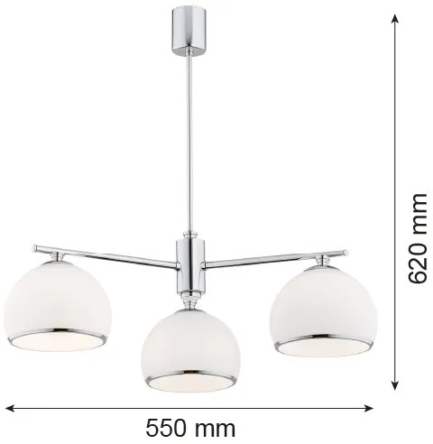 Lustră pe tijă MARBELLA 3xE27/15W/230V crom lucios Argon 1487
