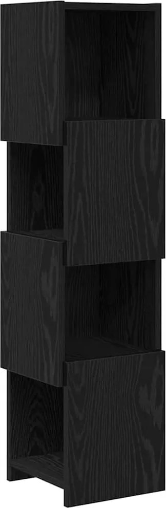 vidaXL Dulap de colț Stejar Negru 25,5x25x102cm Lemn compozit