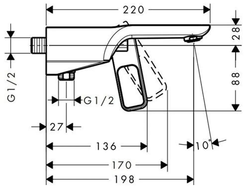 Baterie cada crom Hansgrohe Axor Urquiola