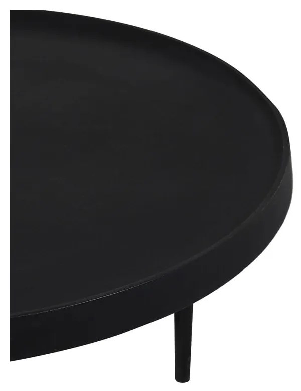 Măsuțe de cafea negre 2 buc. rotunde ø 75 cm Tobias – Light & Living