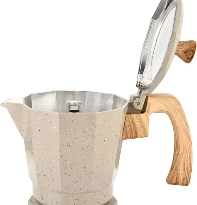 Aparat electric de cafea cubanez Klausberg KB 7999, 500 W, 6 cesti, Element de incalzire incorporat, Supapa de siguranta, Bej