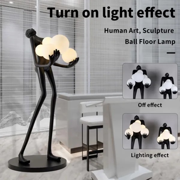 Immax 08808XL - Lampă de podea SILUETTE 6xE27/25W/230V 180 cm Human Ball