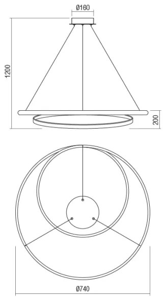 Redo 01-1796 - Lustră LED pe cablu TORSION LED/40W/230V, bronz