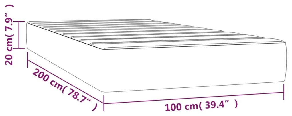 Saltea de pat cu arcuri, crem, 100x200x20 cm, piele ecologica Crem, 100 x 200 cm