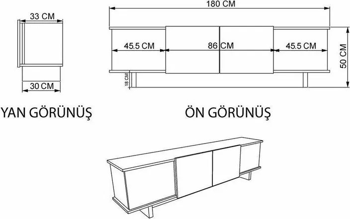 Măsuță TV Diana Travertine și Nuc