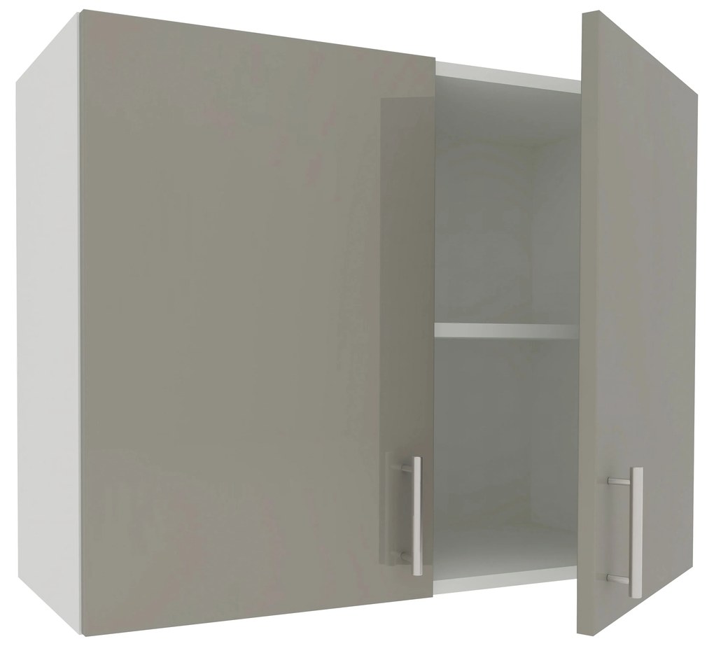 Corp haaus Karo, 2 Usi, Gri Lucios/Alb, MDF, 80 x 30 x 60 cm