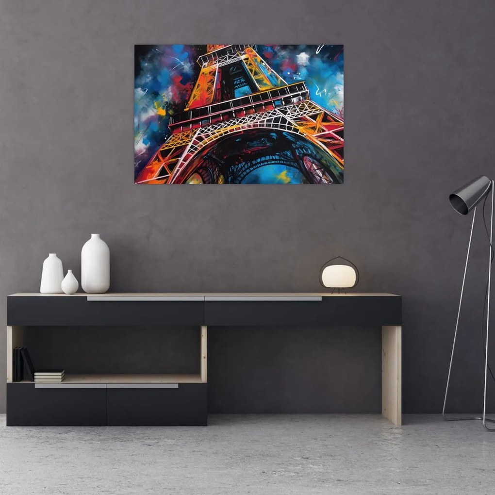 Tablou - Pictură a Turnului Eiffel II. (90x60 cm)