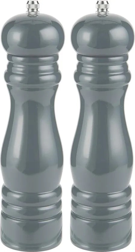 Set 2 rasnite din lemn gri pentru sare si piper GREY