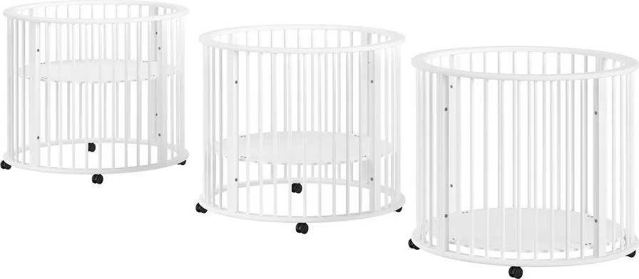 Țarc pentru copii alb din lemn de fag 90x90 cm Dino – Vipack