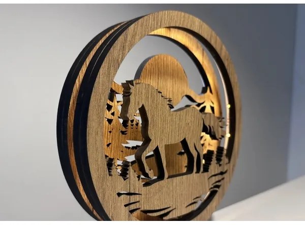 Li-Go 23598/DUB2 - Decorațiune de masă LED reglabilă, LED/12W/230V, 20x22 cm, stejar