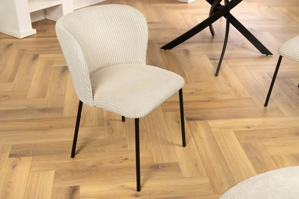 Set 2 scaune stil retro LYON catifea bej