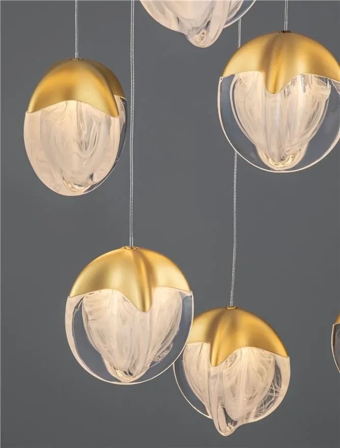 Lustra cu 12 pendule LED ALICIA auriu