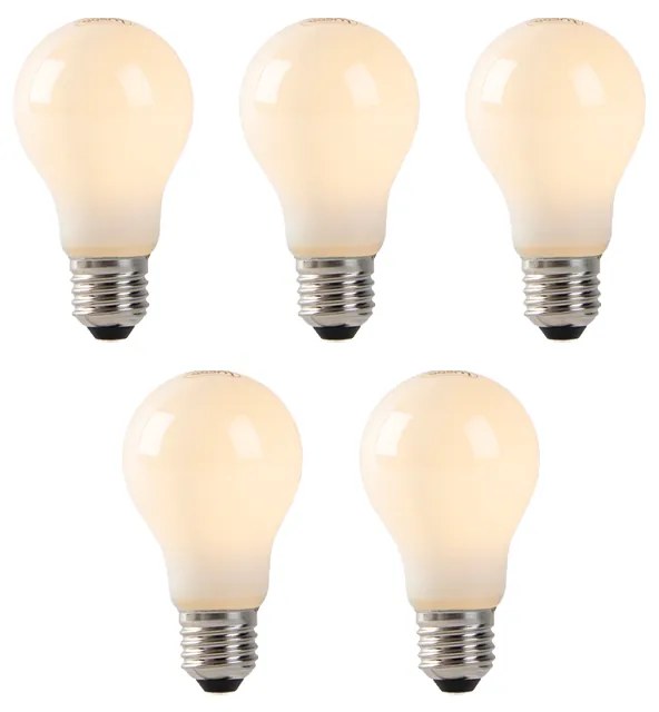 Set de 5 becuri LED E27 sticlă opala 1W 80lm 2200K