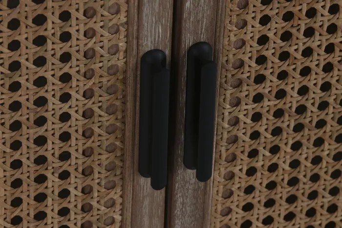 Comoda, natur, din lemn de bayur si rattan, Seraphine
