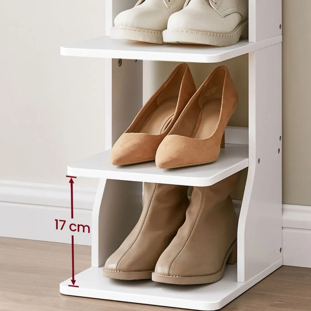 Vasagle Suport pantofi CINDY, 6 niveluri, 30x26.4x110.4cm, alb