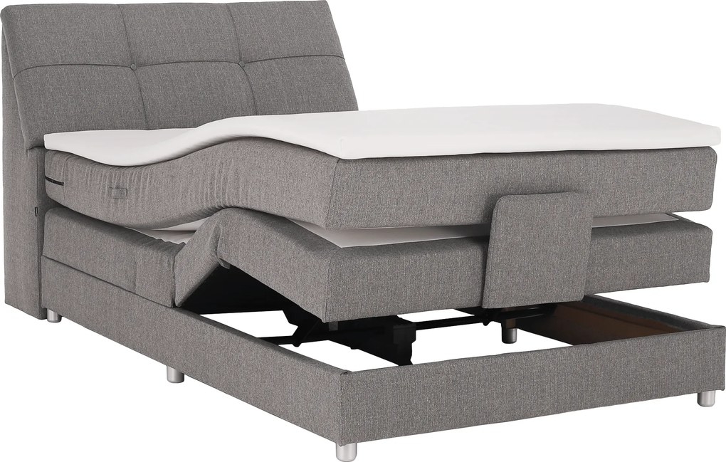 Pat electric reglabil, cu arcuri, gri, 120x200, GERONA NEW