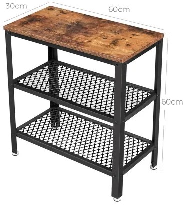 Măsuță laterală ELDUR maro/negru