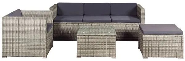 Jusky Set ratan de gradina Punta Cana L - perne gri/antracit