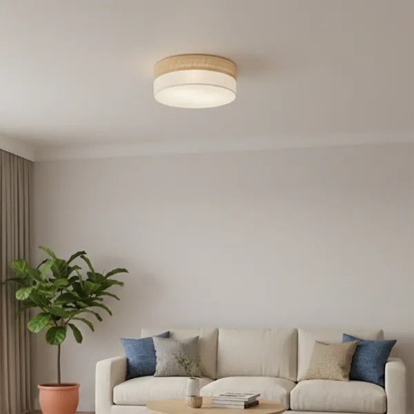 Plafonieră SIRJA DOUBLE BOHO 2xE14/15W/230V Ø 35 cm bej/crem