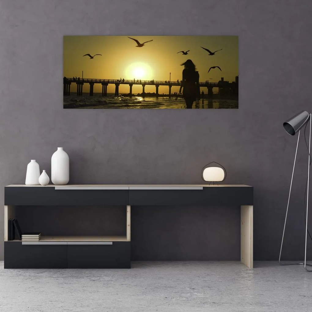 Tablou - Plimbare pe plajă (120x50 cm)