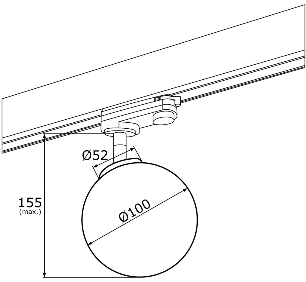 Spot pe sina BANG / Accesoriu pentru sinele trifazate ARGON T-RACK
