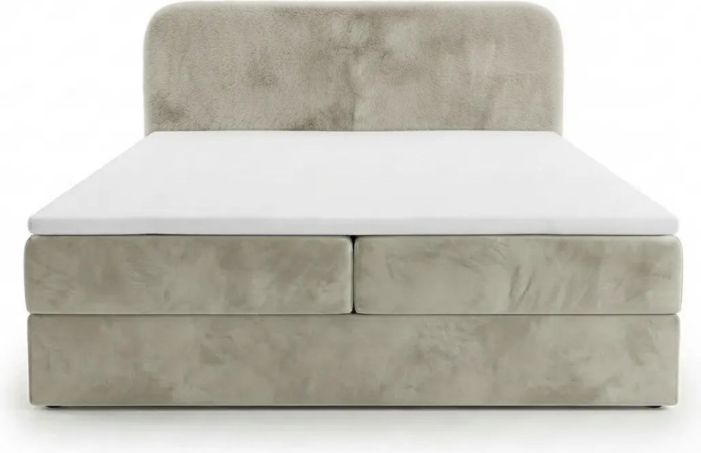Pat boxspring capitonat FORENA 160x200 cm crem Saltea: Saltea cu arcuri Bonell
