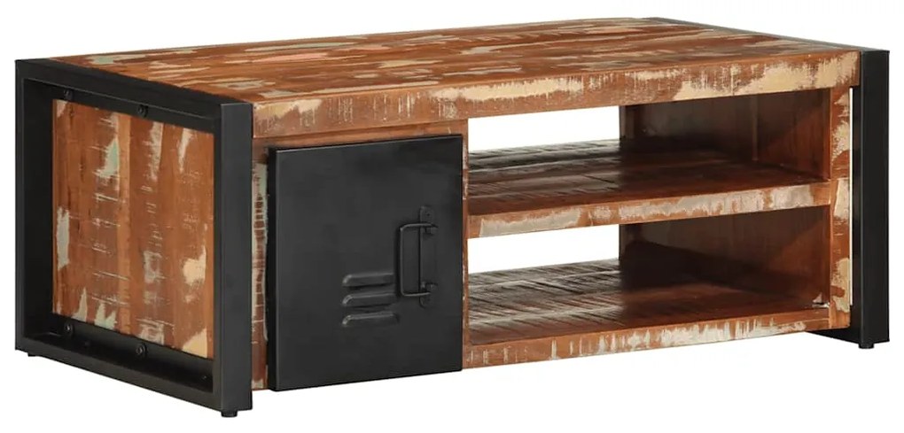 vidaXL Masuta de cafea multicolora 90x50x36 cm lemn masiv recuperat