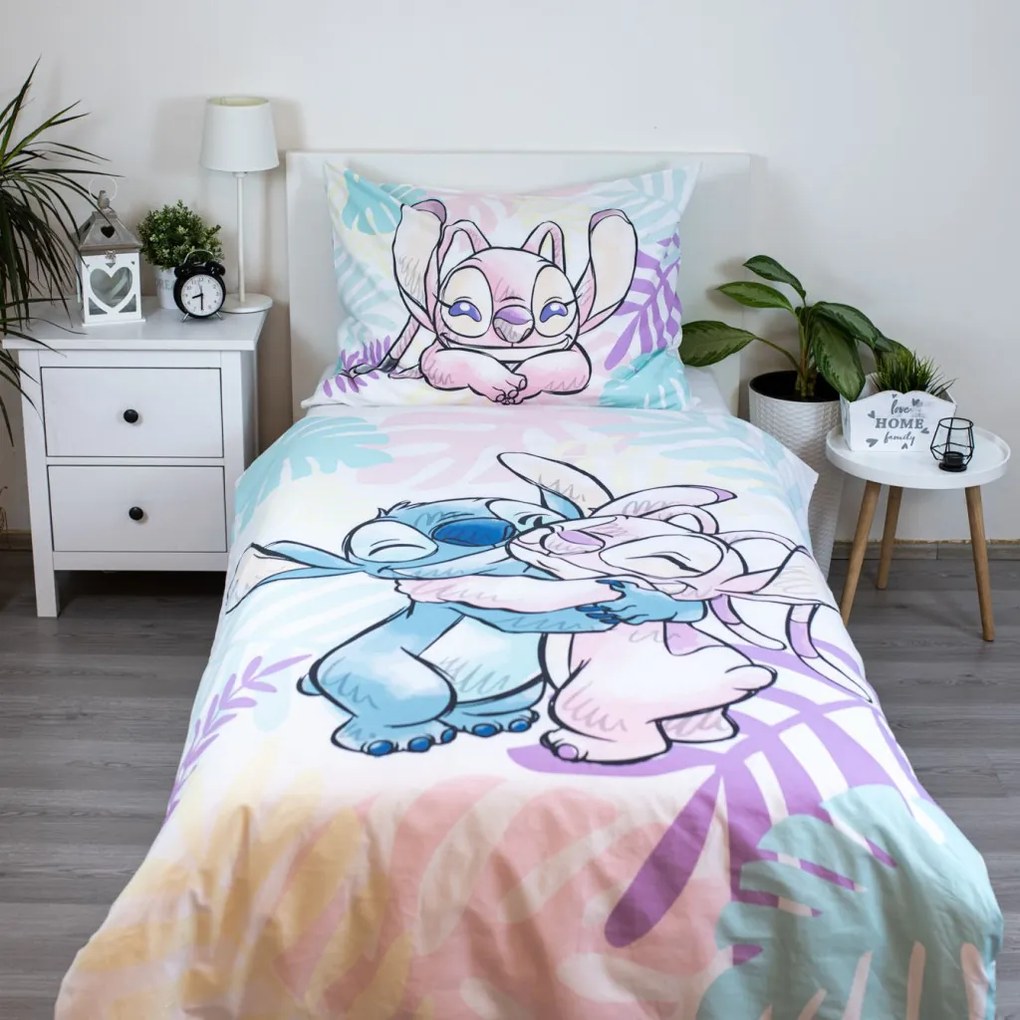 Disney Lilo și Stitch Leaves lenjerie de pat 140×200cm, 70×90 cm