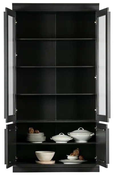 Vitrină neagră din lemn de pin 110x215x44 cm Organize – WOOOD