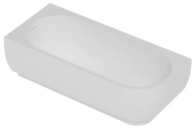 Cada freestanding Rune Birka  Rund acril alb lucios 170x75 cm cu montare pe stanga