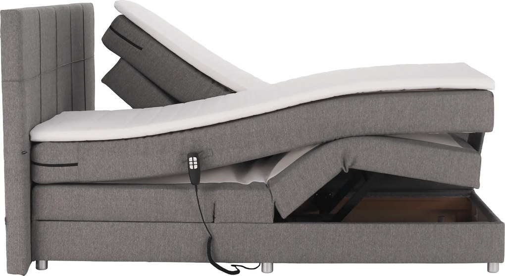 Pat electric reglabil, arcuri, gri, 160x200, MURKO NEW