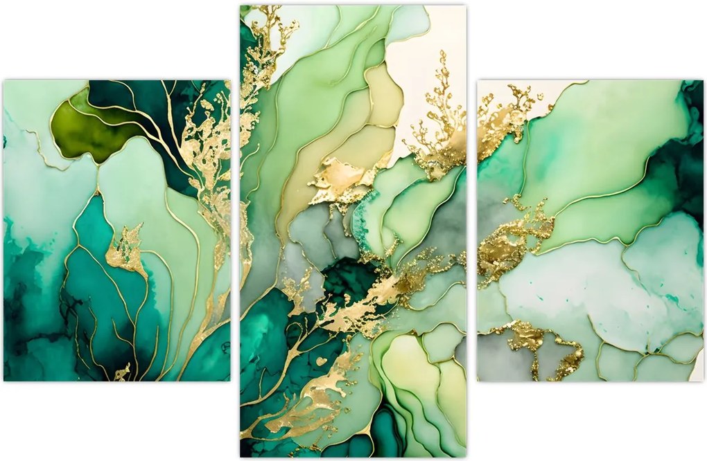 Tablou - Abstractizare verde (90x60 cm)