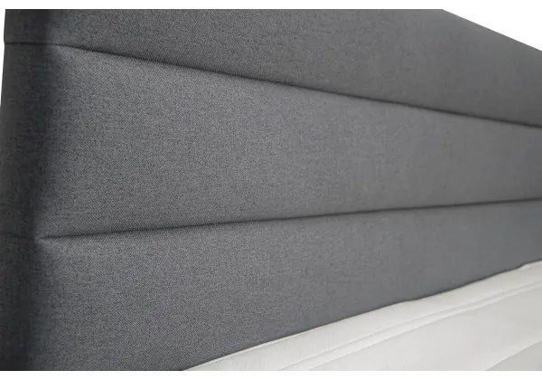 Pat tapițat NEW BOLERO 160 x 200 cm, gri, cu spațiu de depozitare și saltele cu topper incluse