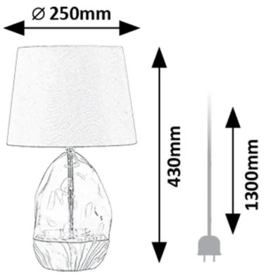 Lampă de masă Rabalux 74228 APOLONIA 1xE27/40W/230V gri