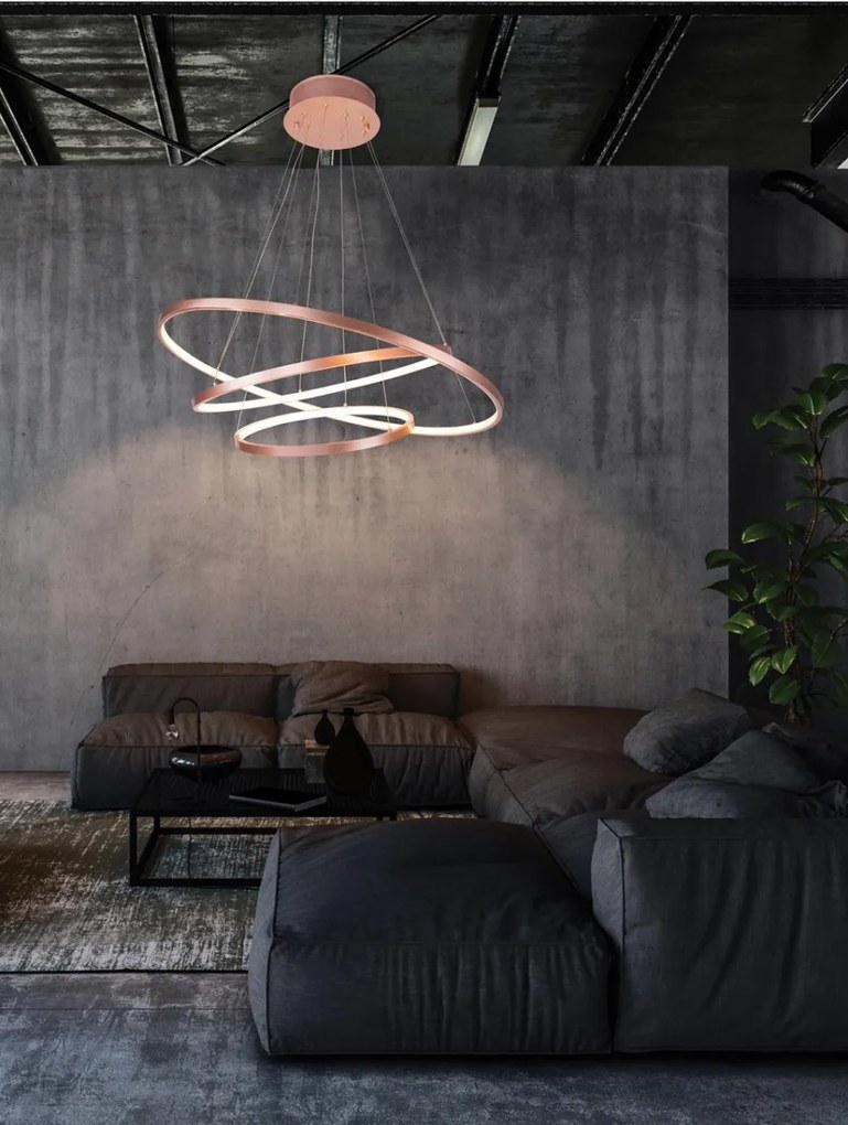 Lustra design modern circular cu 3 inele LED dimabil ROTUNDA
