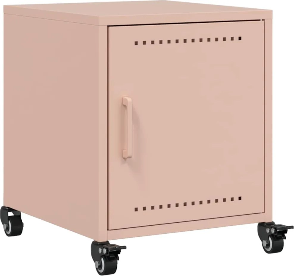 vidaXL Noptieră, roz, 36x38,5x43,5 cm, oțel